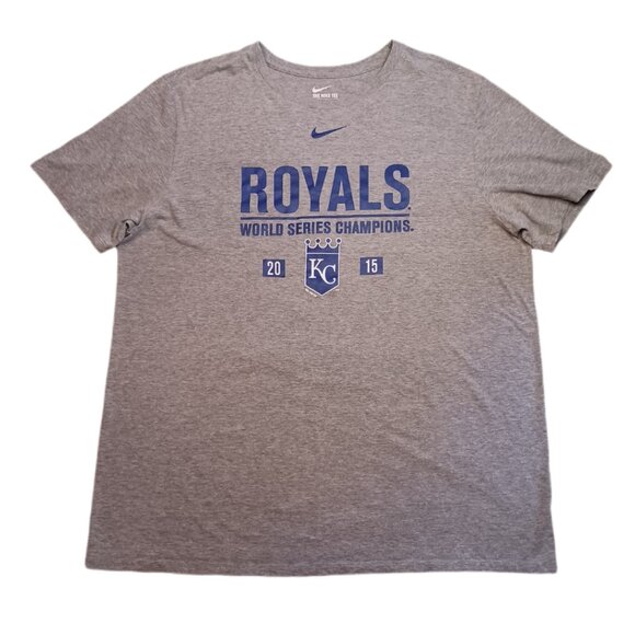 Nike Tee Kansas City Royals Mens XL World Series Champions Gray Short Sleeve - Picture 5 of 7